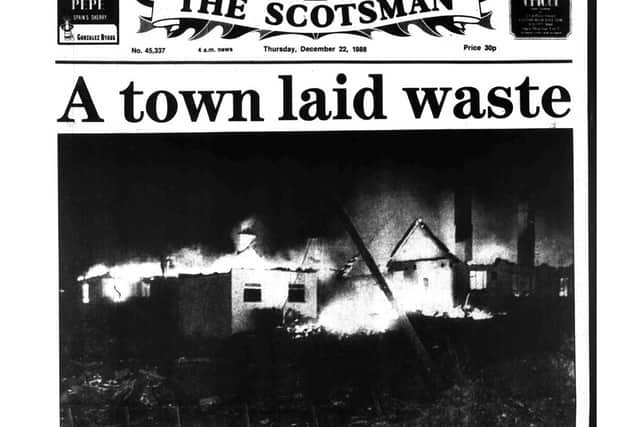The day after the Lockerbie Bombing. At least half-a-dozen reporters from The Scotsman were assigned to cover the  1988 atrocity in Dumfries and Galloway. PIC: Contributed.