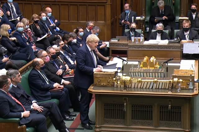 Boris Johnson delivers a statement in the House of Commons