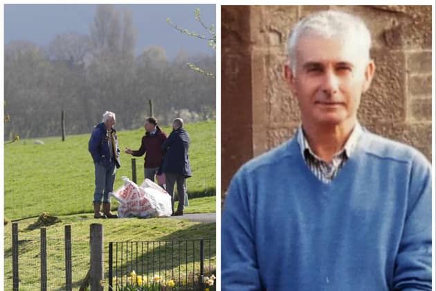 Police carry out inquiries in Aberfeldy as they investigate the death of Brian Low