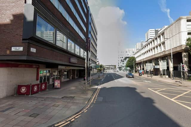 Police have cordoned off the junction of James Watt Street and Argyle Street in Glasgow city centre, amid reports of a man “covered in blood” this afternoon.