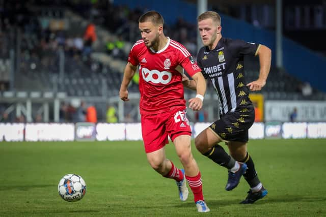 Rangers target Nicolas Raskin in action for Standard Liege. (Photo by VIRGINIE LEFOUR/BELGA MAG/AFP via Getty Images)