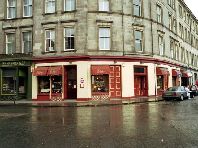 Exterior of The Tattler restaurant on the corner of Commercial Street/Sandport Street in March 1992.