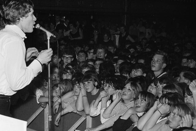 Manfred Mann at the Palais de Danse 1964 - vocalist Paul Jones at the microphone and a section of the audience.