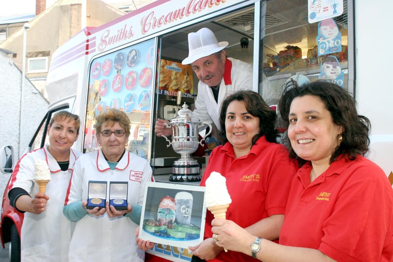 Smith's Creamland Ices retain a top vanilla award in a national competition in 2007, much to the delight of the Manfredi family, Gianina, Louise, Domenic, Lorraine and Tina, who own the business.