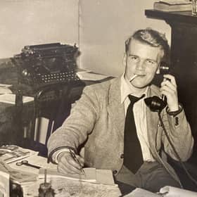 Laing Speirs looking every bit the dashing young newspaperman at the Evening Dispatch in 1957