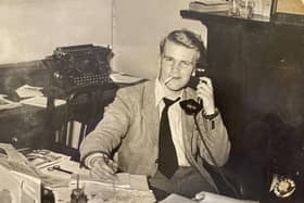 Laing Speirs looking every bit the dashing young newspaperman at the Evening Dispatch in 1957