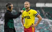 Watford's Ryan Porteous addresses the Hibs crowd on his return to Easter Road during Wednesday's pre-season friendly. (Photo by Ross Parker / SNS Group)