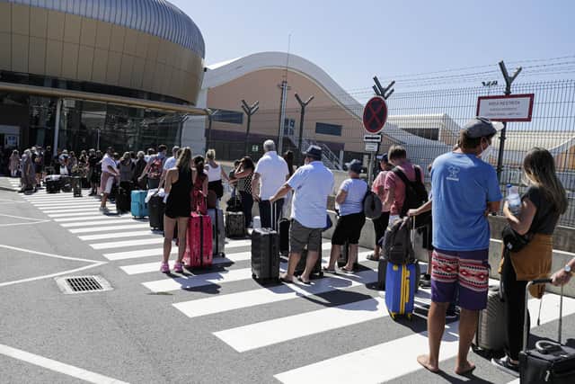 British tourists and residents line up to return to the UK at Faro airport, Algarve, Portugal, 06 June 2021. Mandatory Credit: Photo by LUIS FORRA/EPA-EFE/Shutterstock (12020607h)