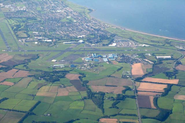 Prestwick and Monkton. The plane came down to the east of the village on Tuesday after leaving the airport. PIC: MJ Richardson/geograph.org.