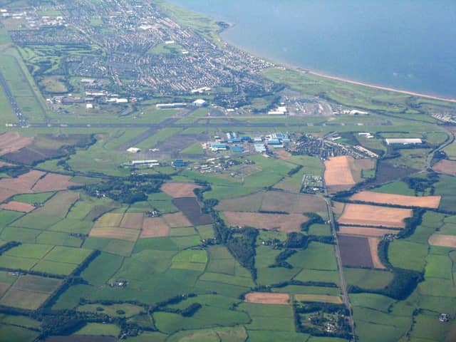 Prestwick and Monkton. The plane came down to the east of the village on Tuesday after leaving the airport. PIC: MJ Richardson/geograph.org.
