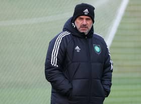 Ange Postecoglou during a Celtic training session at Lennoxtown ahead of facing Dundee United.