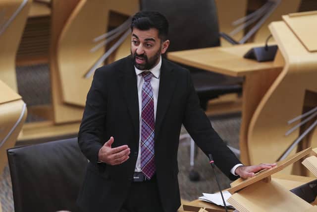 Health Secretary, Humza Yousaf speaking in the Scottish Parliament in Holyrood, Edinburgh. Picture date: Tuesday October 5, 2021.