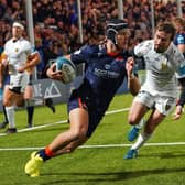 Darcy Graham scored two second half tries to pull Edinburgh clear of Dragons at the DAM Health Stadium. (Photo by Simon Wootton / SNS Group)