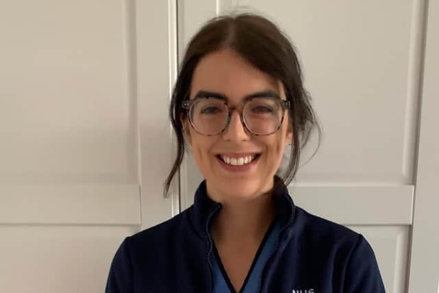 Lorna Graham, who got coronavirus aged 26, told how she was signed off work for six months and is still suffering from weird symptoms picture: NHS GGC / SWNS