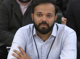 Screen grab from Parliament TV of former cricketer Azeem Rafiq crying as he gives evidence at the inquiry into racism he suffered at Yorkshire County Cricket Club, at the Digital, Culture, Media and Sport (DCMS) committee on sport governance at Portcullis House in London.