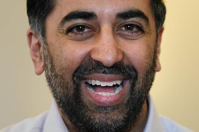 Humza Yousaf during a visit to the New Victoria Hospital in Glasgow.