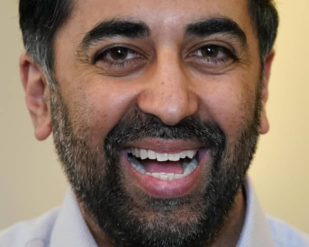 Humza Yousaf during a visit to the New Victoria Hospital in Glasgow.