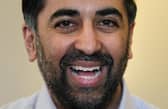 Humza Yousaf during a visit to the New Victoria Hospital in Glasgow.