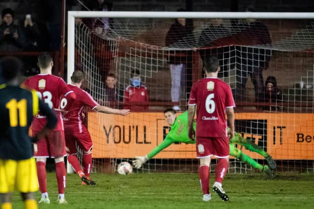 Garry Woods scores his third of the game to make it 3-0 for Brechin.