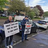 Anti-abortion protesters outside the Sandyford Clinic on Wednesday (Photo: Provided by Back Off Scotland).