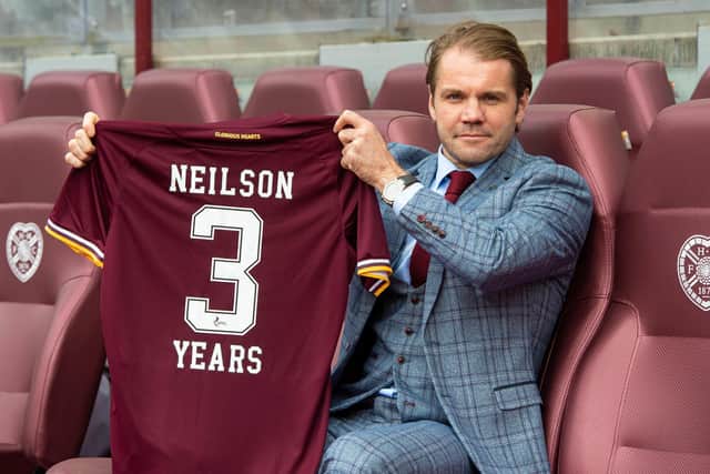 Robbie Neilson will use the nature of the club's relegation as a motivational factor. Picture: SNS