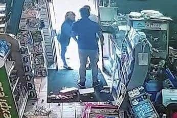 The pair caused havoc in the shop when shopkeeper Sanjay Singh refused to sell them alcohol