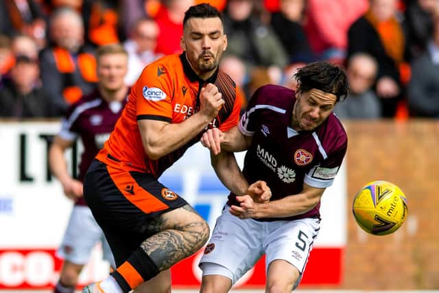 Peter Haring was dominant in the midfield for Hearts against Dundee United. (Photo by Mark Scates / SNS Group)