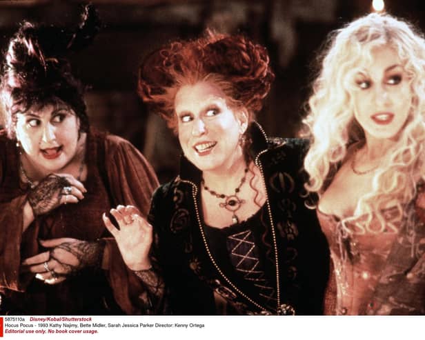 Kathy Najimy, Bette Midler, Sarah Jessica Parker in Hocus Pocus, which came out in 1993 and is 30 years old this year.