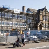 Work is underway at Balbardie Primary School in Bathgate following the discovery of reinforced autoclaved aerated concrete (Raac) in the building (Picture: Jeff J Mitchell/Getty Images)