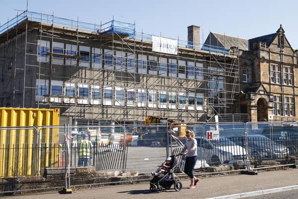 Work is underway at Balbardie Primary School in Bathgate following the discovery of reinforced autoclaved aerated concrete (Raac) in the building (Picture: Jeff J Mitchell/Getty Images)