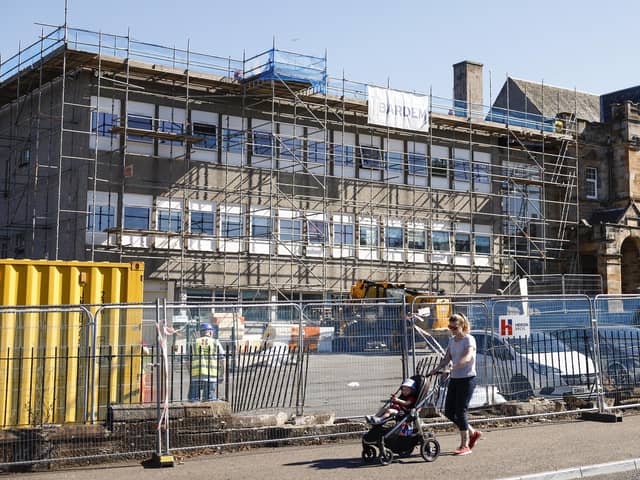 Work is underway at Balbardie Primary School in Bathgate following the discovery of reinforced autoclaved aerated concrete (Raac) in the building (Picture: Jeff J Mitchell/Getty Images)