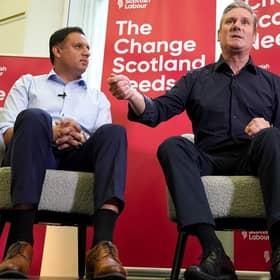 Labour leader Sir Keir Starmer and Scottish Labour leader Anas Sarwar in Glasgow in August.