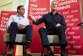 Labour leader Sir Keir Starmer and Scottish Labour leader Anas Sarwar in Glasgow in August.