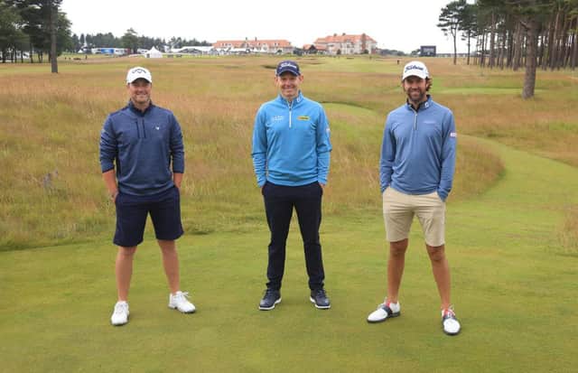 Marc Warren, Stephen Gallacher Scott Jamieson, pictured during a practice round at The Renaissance Club, will be among the home players bidding to win the new Jock MacVicar AGW Memorial Award in the abrdn Scottish Open. Picture: Andrew Redington/Getty Images.