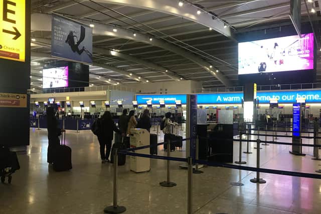 An empty Heathrow Terminal 5 on May 17, the day international travel restrictions were relaxed. PA