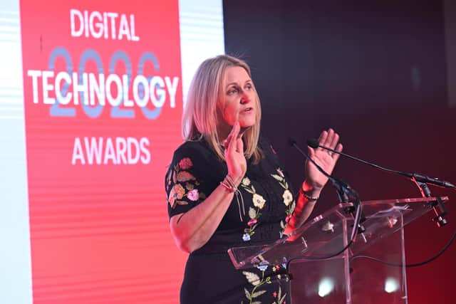 Karen Meechan, CEO of ScotlandIS, at the 2026 Digital Tech Awards. Picture: Greg Macvean