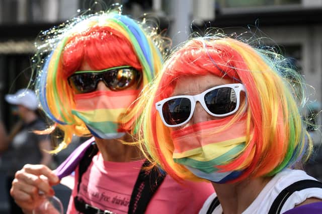 Members of LGBTIQ community take part in Zurich Pride in Switzerland, which recently adopted a ‘self-declaration’ approach to gender (Picture: Fabrice Coffrini/AFP via Getty Images)