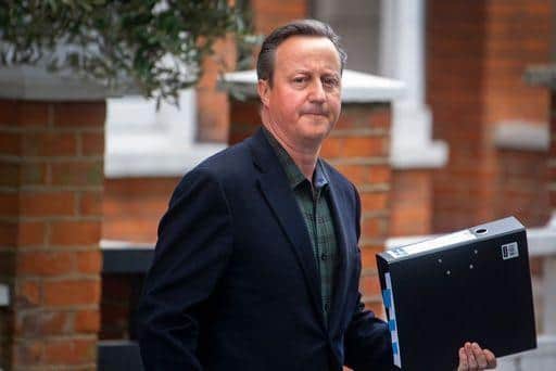 David Cameron leaves his home in London ahead of giving evidence to the Commons Treasury Committee on Greensill Capital. Picture: PA