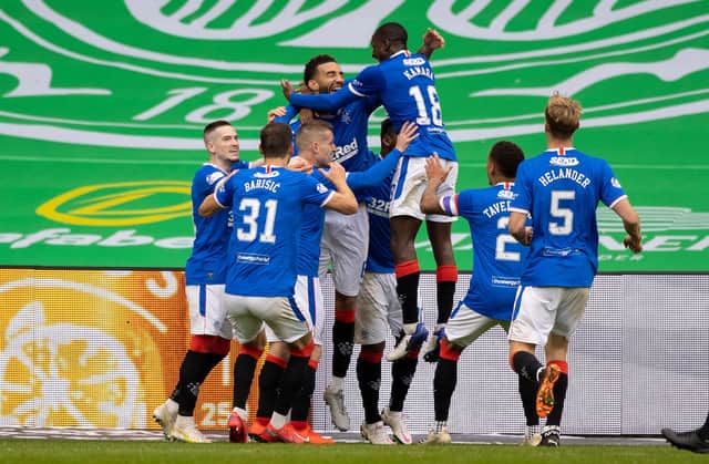 Rangers are on course to win the Scottish Premiership at Celtic Park. Picture: SNS