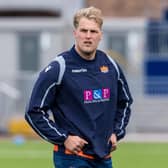 Duhan van Der Merwe during an Edinburgh Rugby training session at BT Murrayfield.