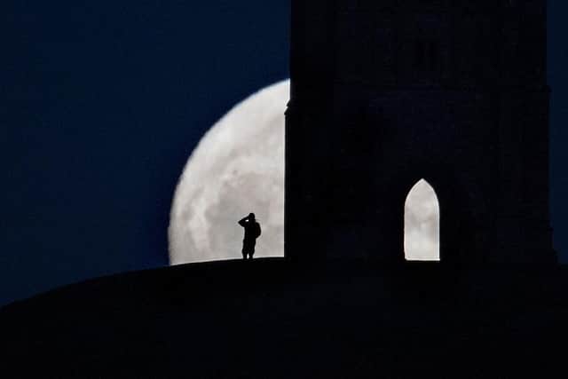 A wolf moon rising over Glastonbury Tor in January 2017 (Photo: Matt Cardy/Getty Images)