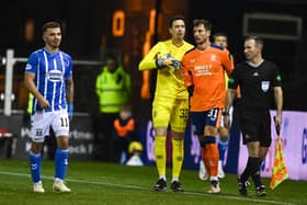 Kilmarnock winger Daniel Armstrong is sent off for an elbow on Borna Barisic during Rangers 3-2 win at Rugby Park.  (Photo by Rob Casey / SNS Group)