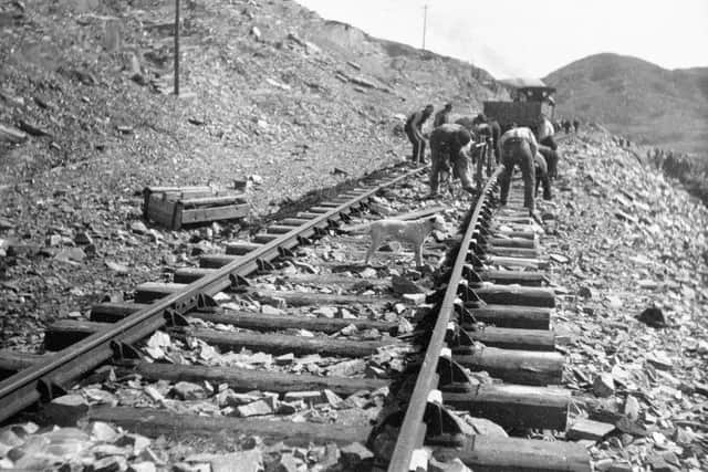 Navvies building the single-track line. Picture: Glenfinnan Station Museum