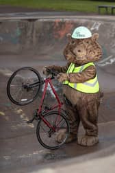 GoFibre's Digby the Gopher mascot showcasing his skills at Cupar skate park thanks to lightning-fast broadband speeds that Copenhagen would consider swapping their bikes for
