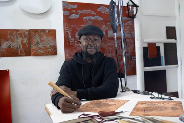 Ade Adesina in his Langstane Place Studio