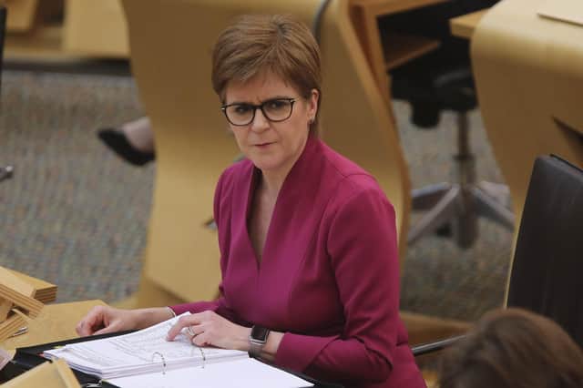 Nicola Sturgeon pointed to other parts of the world where quarantines have been imposed within national boundaries to contain the Covid-19 coronavirus (Picture: Fraser Bremner/pool/Getty Images)