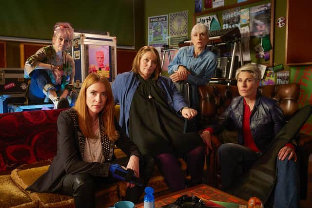 Jess Burchill (LORRAINE ASHBOURNE), Kitty Eckerson (ROSALIE CRAIG), Beth Thornton (JOANNA SCANLAN), Yvonne Vaux (AMELIA BULLMORE), Holly Gaskell (TAMSIN GREIG). Picture: BBC / Drama Republic / Helen Williams