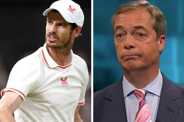 Andy Murray has responded to Nigel Farage, who earlier tweeted from Belgrade with the Djokovic family.