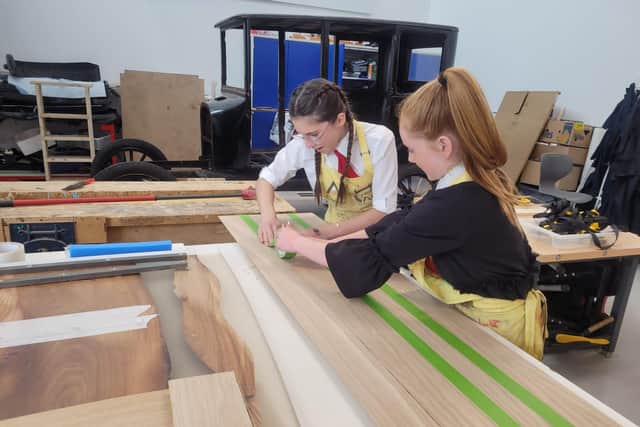 Castlebrae pupils at work on a project