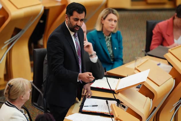 Humza Yousaf attacked Douglas Ross at FMQs  (Picture: Andrew Milligan/PA Wire)